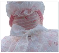 Vestidos de novia para perros pequeños, falda tutú bordada de flores aplastadas, ropa para mascotas, varios colores (S, rosa)
