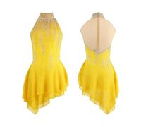 Vestidos De Patinaje Artístico For Niñas, Uniformes De Patinaje Sobre Hielo Sin Mangas Brillantes, Mujeres Adultas Personalizables(XS)