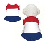 Vestidos de perro con estampado de bandera holandesa, linda camisa para perro, falda sin mangas, vestido de verano para mascotas, para cachorros, gatos pequeños, XL