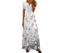 Vestidos de primavera y verano para mujer 2023 Vestido de resort informal con cuello en V, encaje impreso, con paneles y paneles vestido de fiesta, morado, L