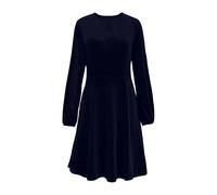 Vestidos de terciopelo con cuello de cerradura para mujer, manga larga, ajuste casual y acampanado, vestido de té modesto de terciopelo, vestido de cóctel, fiesta de noche, primavera, escuela, regreso