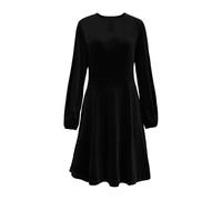 Vestidos de terciopelo con cuello de cerradura para mujer, manga larga, ajuste casual y acampanado, vestido de té modesto de terciopelo, vestido de cóctel, fiesta de noche, primavera, escuela, regreso