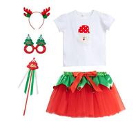 Vestidos de tutú de Navidad para niñas, vestidos de Navidad para niñas, 5 piezas/juego de falda tutú de disfraz para fiestas de vacaciones - Falda tutú de ballet para ballet, disfraz de tutú de