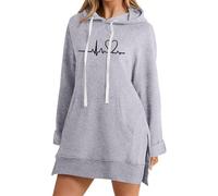 Vestidos de verano 2026 para mujer, sudadera de manga larga con gráfico God Is Greater Than The Highs And Lows, gris, XXL