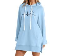 Vestidos de verano 2026 para mujer, sudadera de manga larga con gráfico God Is Greater Than The Highs And Lows, azul claro, XL