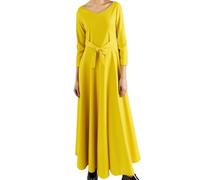 Vestidos de verano 2026 para mujer, vestido de danza de alabanza, manga larga, color dorado metálico, disfraz de adoración litúrgica, bata de iglesia, amarillo, L