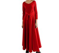 Vestidos de verano 2026 para mujer, vestido de danza de alabanza, manga larga, color dorado metálico, disfraz de adoración litúrgica, bata de iglesia, rosso, XL