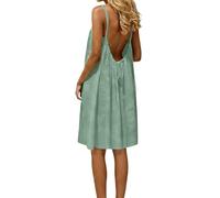 Vestidos de verano casuales de primavera para mujer, holgados, sin espalda, camisola de verano fluida, vestidos de verano 2026, a la moda, para playa, lindos, vacaciones, favorecedores, iglesia
