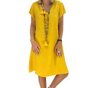 Vestidos de Verano de Talla Grande para Mujer, Mangas abullonadas, cómodos, para Viajar, Playa y Vacaciones 2025