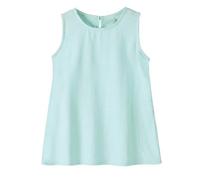 Vestidos de verano para niñas, color liso, sin mangas, silueta acampanada, cuello redondo, atuendo casual para jugar todos los días, 03#_verde claro, 7-8 años
