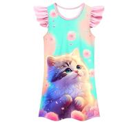 Vestidos de Verano para niñas, Informales, con Estampado Animal, sin Mangas, para Jugar, para niñas pequeñas, cómodos y Holgados, para Dormir, de 3 a 10 años Faldas Animadoras Larga Otoño