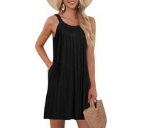 Vestidos De Verano, Vestidos Verano Mujer Vestido Largo Mujer Vestido Sin Mangas De Color Liso Y Holgado para Minivestido Sexy con Bolsillos Camisero Fluido Túnica Camisero Ligero Corte A Sexy Largos