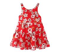 Vestidos Elegantes para Niñas - Manga con Volantes Vestido de Playa Vestido de Niña con Lazo Vestidos Y Faldas para Niñas Vestido de Tirantes para Niños Elegante Vestido de Verano de Líneas A