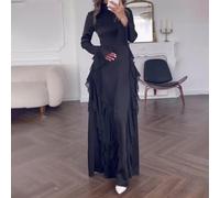 Vestidos elegantes y elegantes para mujer con vuelo y elegancia para cualquier ocasión (2XL negro)