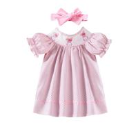 Vestidos Fiesta Niña - Vestido De Verano Dulce Y Lindo para Niña con Estampado De Lunares Escote Y Bordado (18-24 Months)