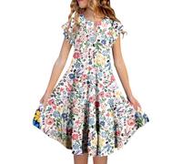 Vestidos Florales para niñas Verano, Playa, Piscina, Juegos al Aire Libre, cómodos e Informales niños de 4 a 15 años, Encaje, Suave y Volantes, Ideal Fiesta/g