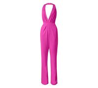 Vestidos formales para mujer, overol de color sólido, pantalones rectos y maxivestidos de diseño exquisito para mujer, hot pink, S