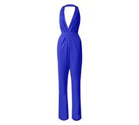 Vestidos formales para mujer, overol de color sólido, pantalones rectos y maxivestidos de diseño exquisito para mujer, azul, XL