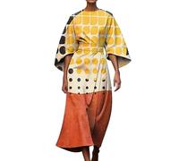 Vestidos formales para mujer, temperamento de moda, elegante, color sólido, cintura y manga de murciélago, vestido largo negro para mujer, A-amarillo, L