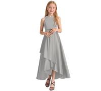 Vestidos Formales para niñas, Vestido de Fiesta para Recital, actuación, Desfile, Elegante Vestido de Verano sin Mangas para niñas pequeñas y Adolescentes (Grey, 2-3 Years)