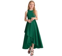 Vestidos Formales para niñas, Vestido de Fiesta Recital, actuación, Desfile, Elegante Verano sin Mangas pequeñas y Adolescentes, Tul, Volantes Cintura elástica/g