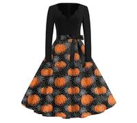 Vestidos Halloween Mujer Disfraces de Vampiro Gracioso Vestido Bruja Halloween Disfraz Calabaza de Calabaza Steampunk Haloween de Muerte Amarillo tierra Invierno Disfraz Ghostface Amarillo tierra 4XL