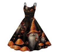 Vestidos Halloween Mujer, Vestido Audrey Hepburn, Sin Mangas Sexy Corset Murcielago Telaraña Ensangrentado Impresión Falda Grande Swing Carnaval Glamour Noche Formal De Corte Vestidos