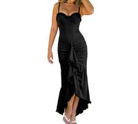 Vestidos Largos De Moda 2026 Fiesta Gorditas Grandes Espectaculares Niñas Ocasiones Lisos Rectangular Atrevidos Cómodos Plisados Pegado Seda Diseñadores Abierto Trajecitos Parejas Escote Asiaticos