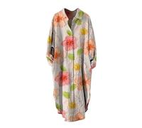 Vestidos largos para mujer, vestido camisero de manga larga con bolsillos laterales, verde, XXL