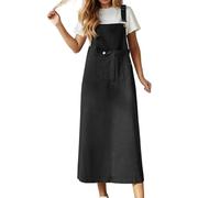 Vestidos Largos Verano Mujer - Vestido Mujer Largo - Vestido Informal De Verano para Mujer De Manga Corta Cómodo para Uso Diario Color Sólido Corte Holgado Tejido Suave Y Transpirable Atuendo Moderno