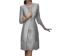 Vestidos Madre De La Novia Elegantes conjuntos de 2 piezas for madre la novia con chaqueta, vestidos novio, formales for boda, color caramelo(Beige,16)