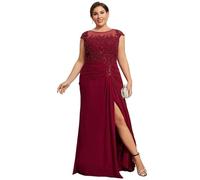 Vestidos Madre De La Novia Vestidos de Madre la Novia Talla Grande, con Corte Recto, Gasa, Abalorios, Plisados y Lentejuelas, Vestido Largo for Invitadas Boda(2)