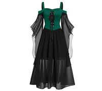 Vestidos Medievales Para Mujer Tallas Grandes Halloween Tallas Grandes góTico con Hombros Descubiertos Medieval Retro con Ribete Encaje Disfraces Originales Fiesta Cosplay Disfraz para Carnaval