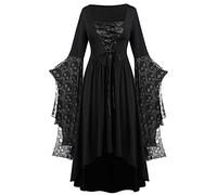 Vestidos Medievales Para Mujer Tallas Grandes Halloween Tallas Grandes góTico con Hombros Descubiertos Medieval Retro con Ribete Encaje Disfraces Originales Fiesta Cosplay Disfraz para Carnaval