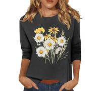 Vestidos Mujer, Bonita Moda Floral Verano Elegante Manga 3/4 Cuello Redondo Cómoda Estampado Casual Cuello En V Fashion Personalizadas Rock Basica Lisas Camiseta Desigual Mujer,S