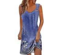 Vestidos Mujer Casual, Vestido Verano Mujer 2025 Sueltos Tallas Grandes Sin Mangas Cuello Redondo Playa Fiesta Vestido Summer Dresses for Women Ofertas Flash del Dia Marina de Guerra