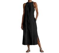 Vestidos Mujer, Vestido Talla Grande Mujer, Vestido Sin Mangas Para El DíA A DíA Vestido De Punto Informal De Color Liso Y Corte Holgado Con Cuello Redondo Para Mayor Comodidad Durante Todo El DíA