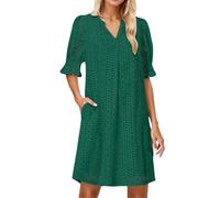 Vestidos Mujer Vestidos Playa Vestido con Pantalón Corto Sueltos Manga Corta Negro Amarillo Lunares Largo Blanco Talla Grande Frescos para Casa Ropa Elegante Verano Sin Mangas Summer Dresses 4XL De