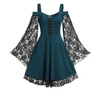 Vestidos Mujer Women Bruja Punk Costume Vestido Medieval Grandes Gótica Goticos Disfraz Mujer Vampiro Terrifier Miedo Disfraces Halloween Adultos L