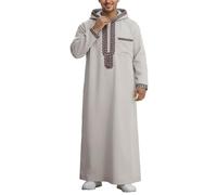 Vestidos Musulmanes para Hombre musulmán Kaftan Abaya Túnicas para Hombre Kandoura Vestido árabe Medio Oriente Pantalones con Cremallera Manga Larga Islámica Ropa de oración para Hombres Básico