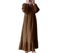 Vestidos musulmanes para mujer, ropa de oración de manga larga para mujer, musulmana, caftán, abaya, túnica de Dubai, Oriente Medio, étnico, árabe saudita, túnica afgana, ropa árabe islámica, 04# Café