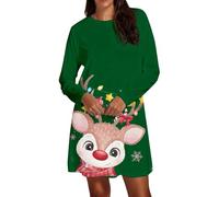 Vestidos Navidad Mujer Punto Invierno,Vestido Largo De Manga Elegante con DiseñO De para Ocasiones Festivas Y Eventos De Temporada En Tela Y Flexible para Un Estilo Casual Y Sofisticado