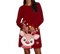 Vestidos Navidad Mujer Punto Invierno,Vestido Largo De Manga Elegante con DiseñO De para Ocasiones Festivas Y Eventos De Temporada En Tela Y Flexible para Un Estilo Casual Y Sofisticado