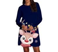 Vestidos Navidad Mujer Punto Invierno,Vestido Largo De Manga Elegante con DiseñO De para Ocasiones Festivas Y Eventos De Temporada En Tela Y Flexible para Un Estilo Casual Y Sofisticado