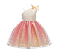 Vestidos Niña - Oddler Niños Niñas Estampados Sin Mangas Vacaciones Fotografía Costome Corte Estilo Tul Malla Vestido Princesa Ropa (Beige 3-4 Years)