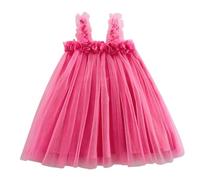 Vestidos NiñA Princesa-Vestito Da Festa per Le Feste con Fiori In Rete Senza Maniche per Bambine, In Costume Da Ballo