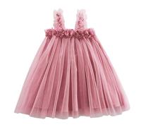 Vestidos NiñA Princesa-Vestito Da Festa per Le Feste con Fiori In Rete Senza Maniche per Bambine, In Costume Da Ballo