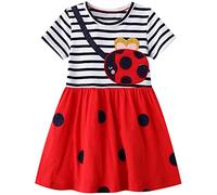 Vestidos Niña Unicornio Lentejuelas Estampados Algodon Vestido Niña Verano Vestidos para Niñas 5-6 Años Fiesta Casual Vestir