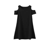 Vestidos Niñas Vestidos Niños Vestido Falda Vestidos Niñas Cómoda Camiseta Infantil para todos, Suave, Casual, Cuello Redondo, para Niños de 3 a 12 Años, Perfecto Juego Activo al Aire Libre, Negro