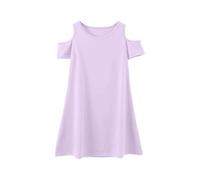 Vestidos Niñas Vestidos Niños Vestido Falda Vestidos Niñas Cómoda Camiseta Infantil para todos, Suave, Casual, Cuello Redondo, para Niños de 3 a 12 Años, Perfecto Juego Activo al Aire Libre, morado
